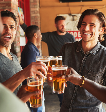 People drinking beer