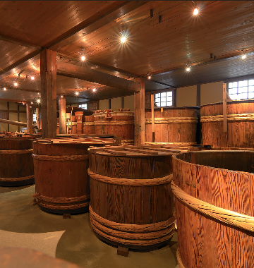 Beer barrels in the cellar