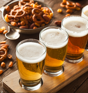 Four glasses of beer