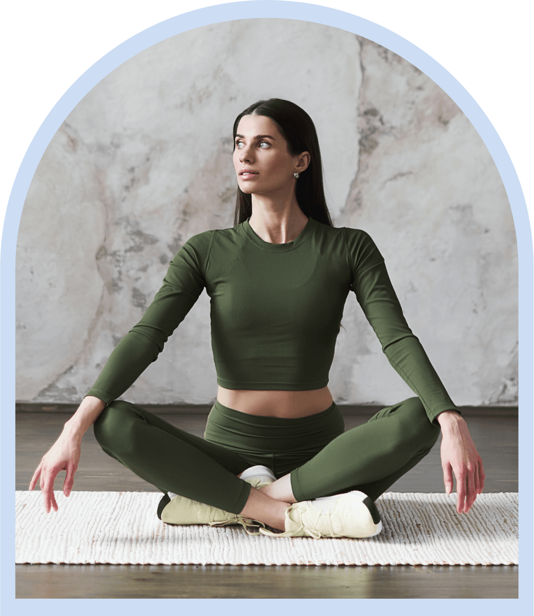 Women pose yoga